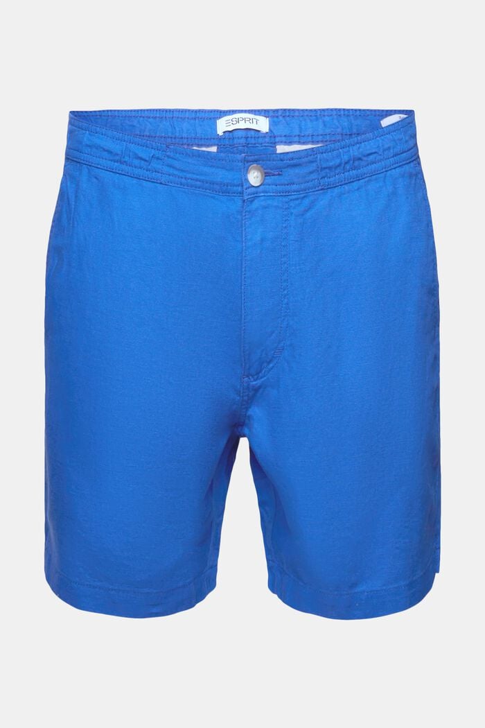 Cotton-Linen Bermuda Shorts, BRIGHT BLUE, detail image number 2