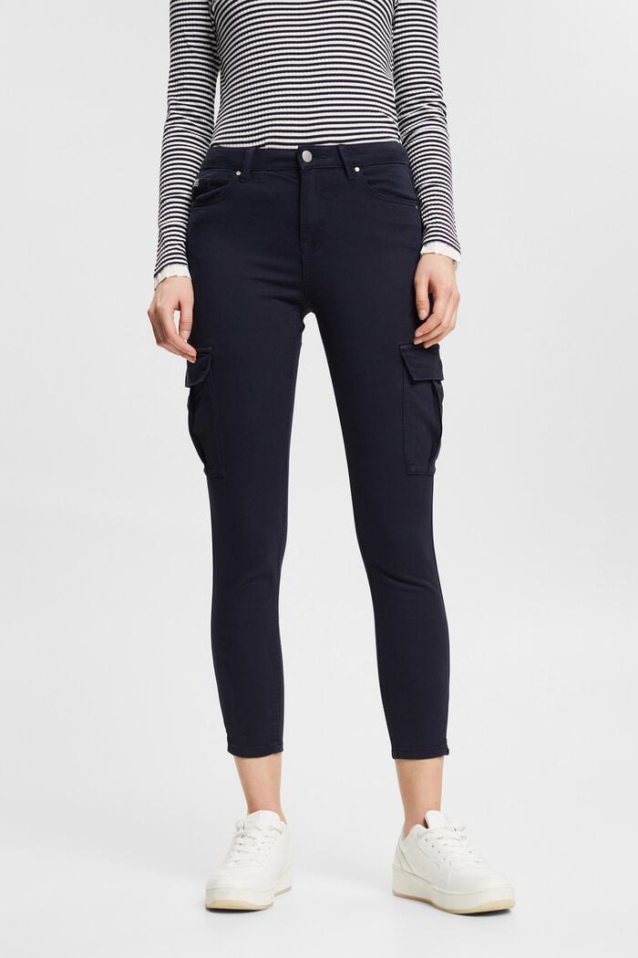 Stretch trousers in a cargo look, NAVY, detail image number 0