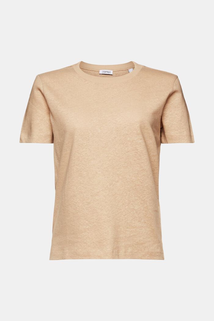 Cotton-Linen T-Shirt, BEIGE, detail image number 5