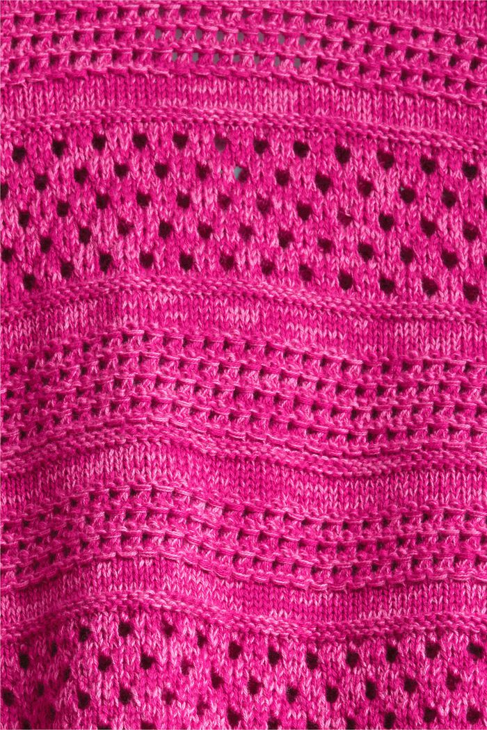 Cardigan with openwork elements, PINK FUCHSIA, detail image number 4