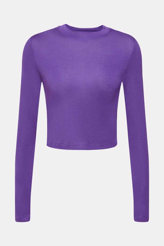 Cropped fit long-sleeved top, PURPLE, detail image number 6