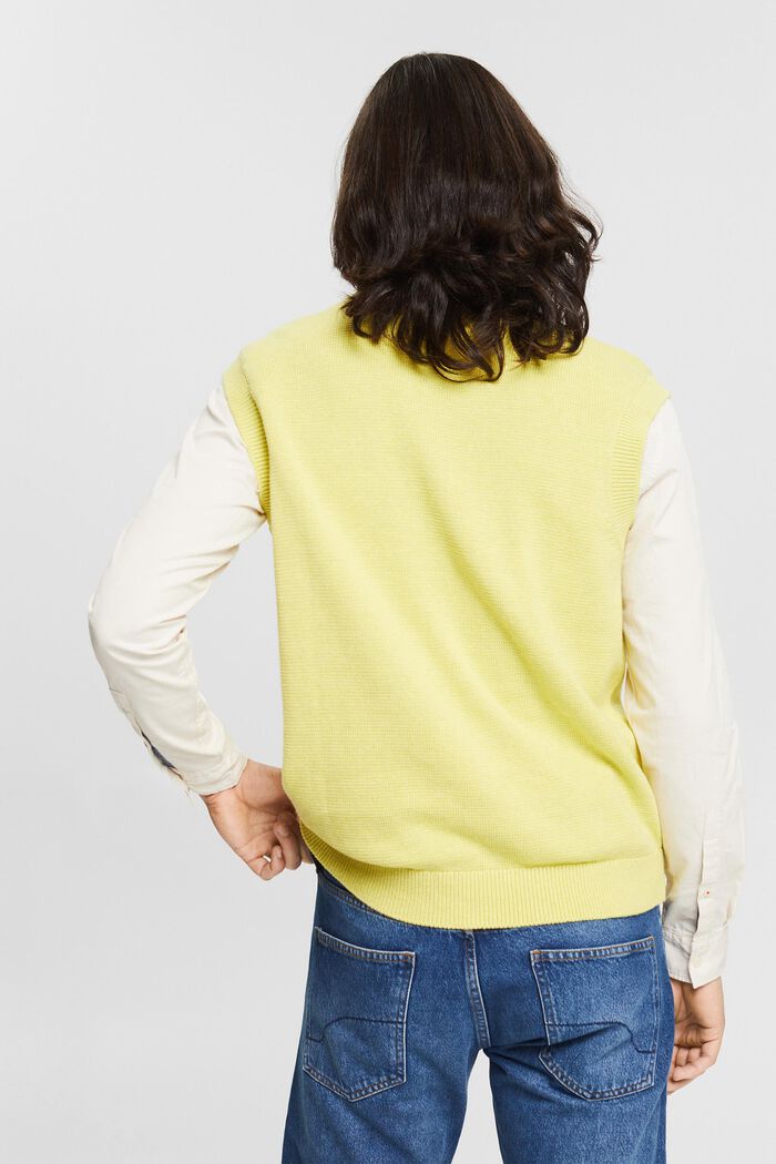 Sleeveless jumper with a breast pocket, YELLOW, detail image number 3