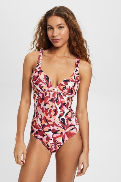 Carilo beach padded swimsuit with floral print