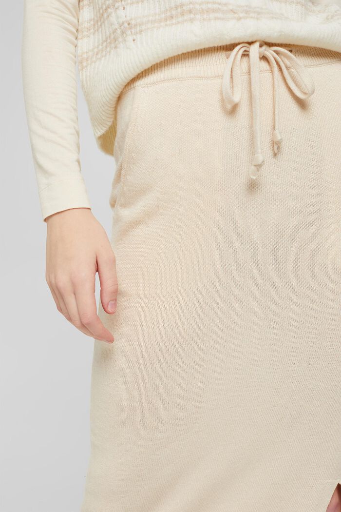 Wool/cashmere blend: knitted midi skirt, ICE, detail image number 2