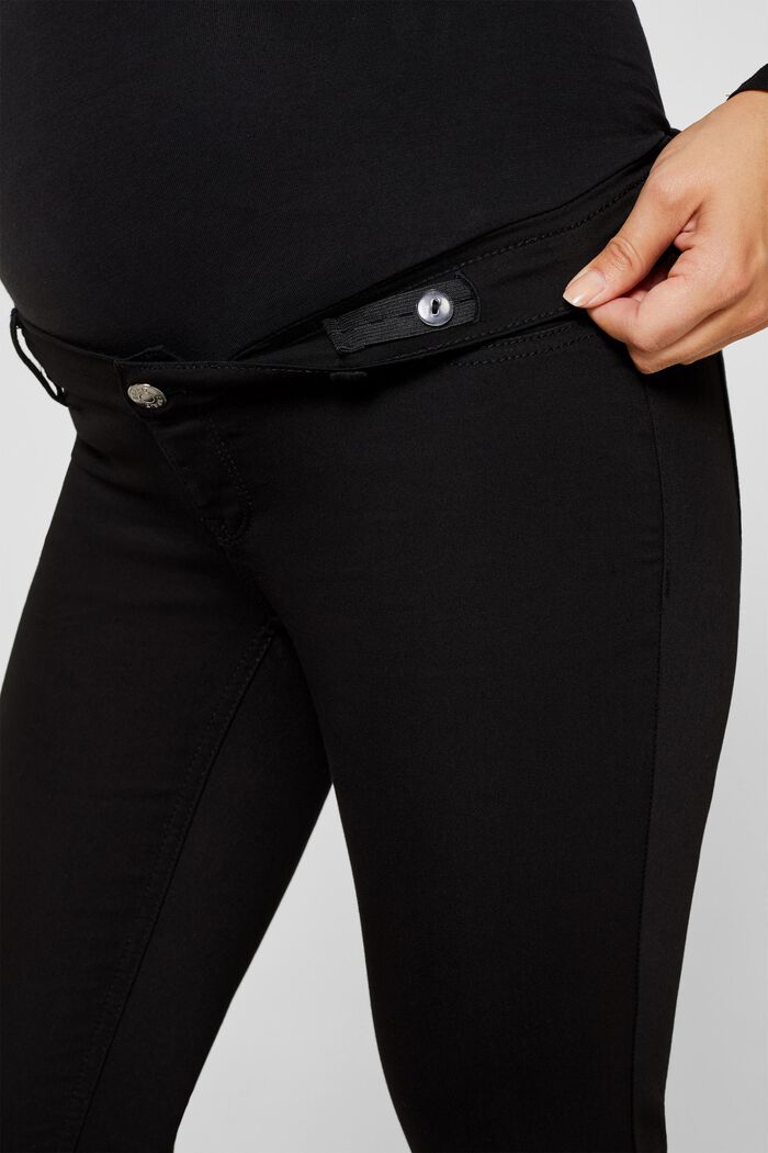 Stretch trousers with an over-bump waistband, BLACK, detail image number 5