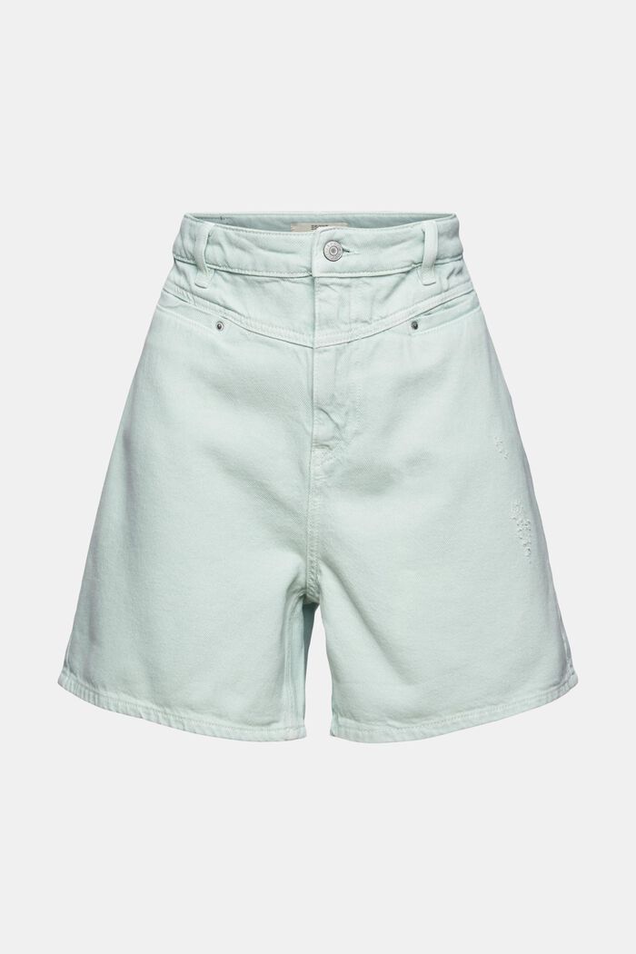 Shorts with distressed effects, DUSTY GREEN, overview