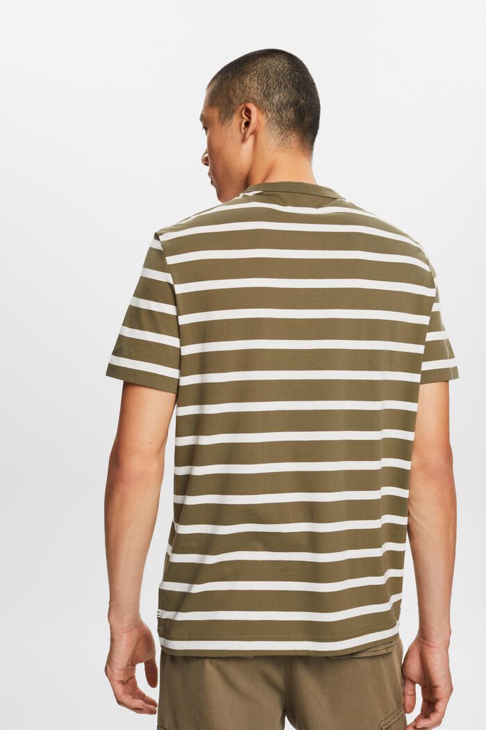Striped Cotton Jersey T-Shirt, KHAKI GREEN, detail image number 3