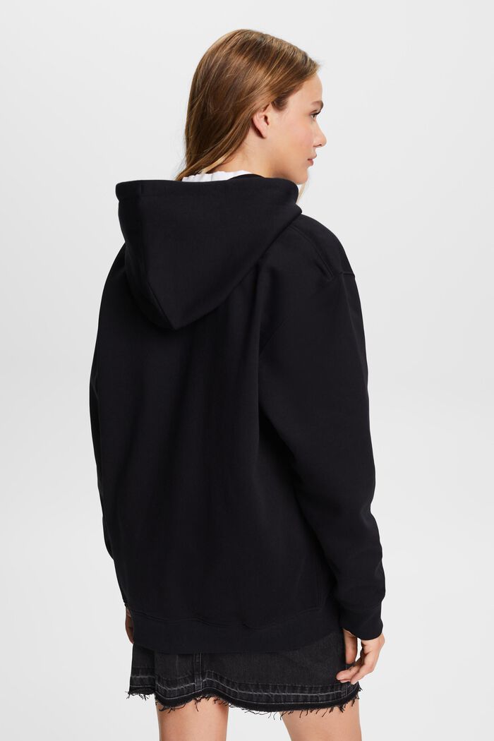 Recycled: oversized zipper hoodie, BLACK, detail image number 3