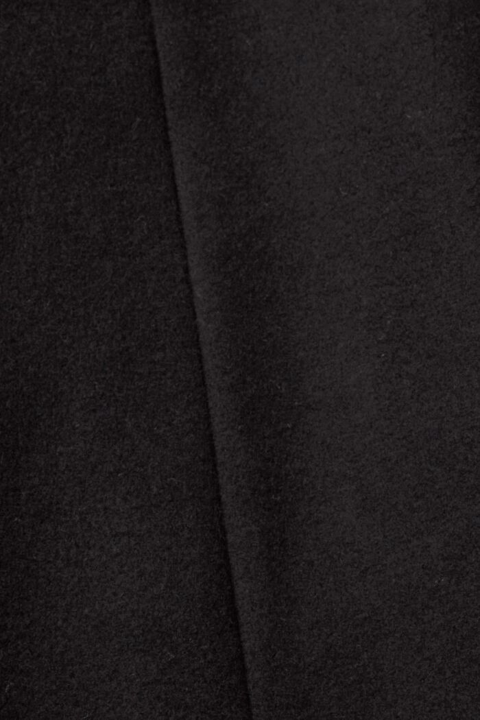 Wool blend coat with detachable hood, BLACK, detail image number 4