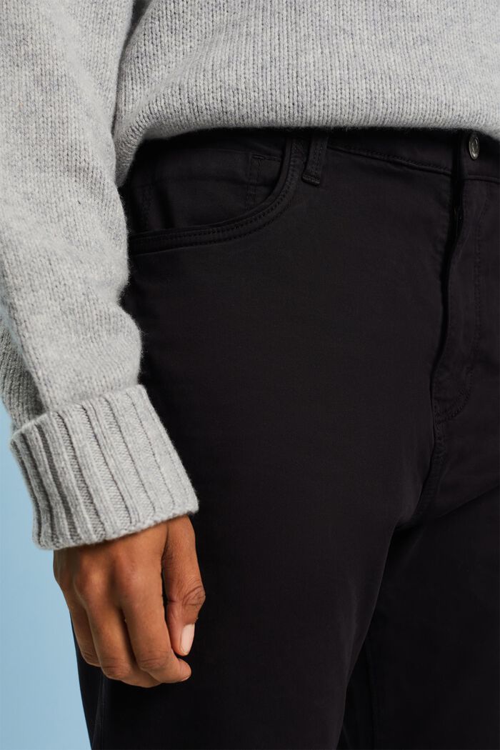 Slim Fit Twill Pants, BLACK, detail image number 2