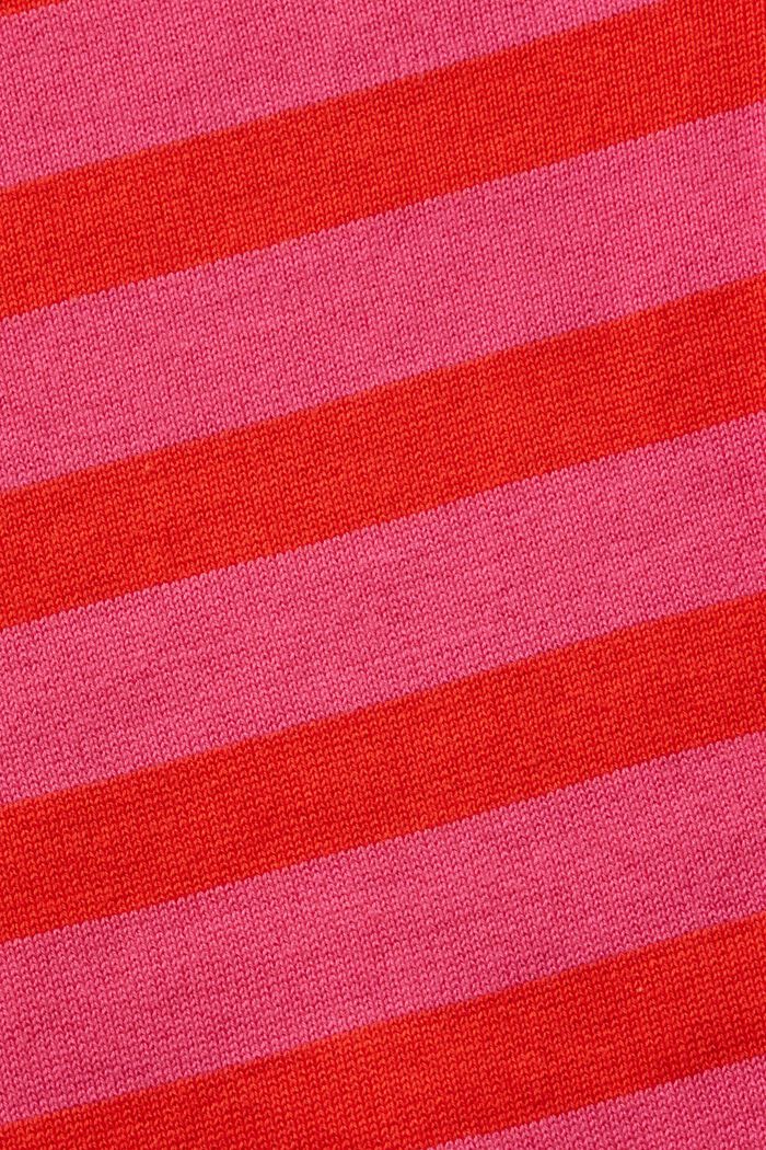 Striped Crew Neck Sweatshirt, RED, detail image number 6