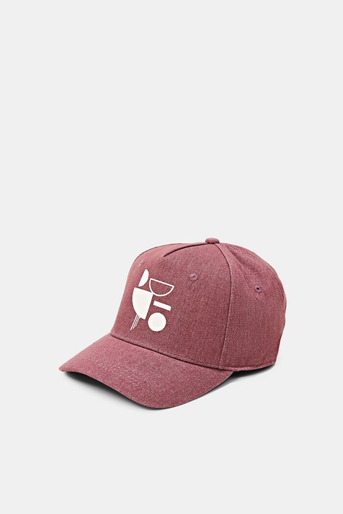 Baseball cap with a print, PINK FUCHSIA, overview
