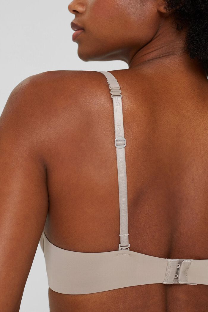 Padded underwire bra with lace, LIGHT TAUPE, detail image number 3