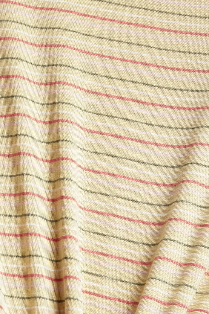 Made of TENCEL™: T-shirt with colourful stripes, DUSTY YELLOW, detail image number 4