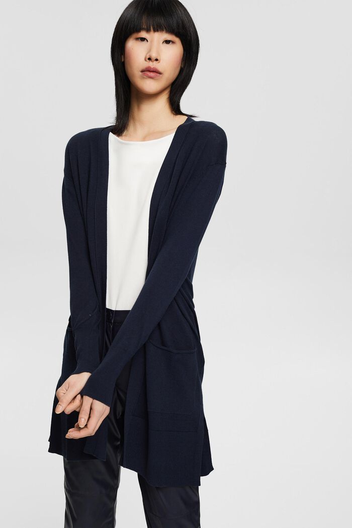 Open-fronted knitted cardigan