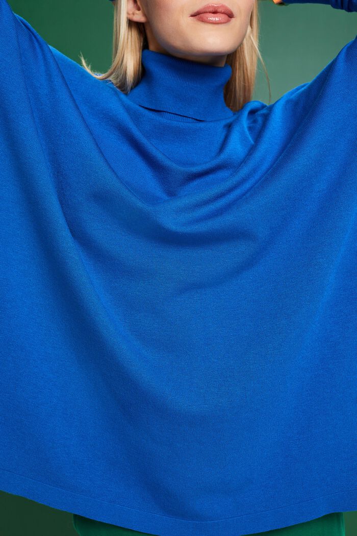 Rollneck Batwing Sweater, BRIGHT BLUE, detail image number 3