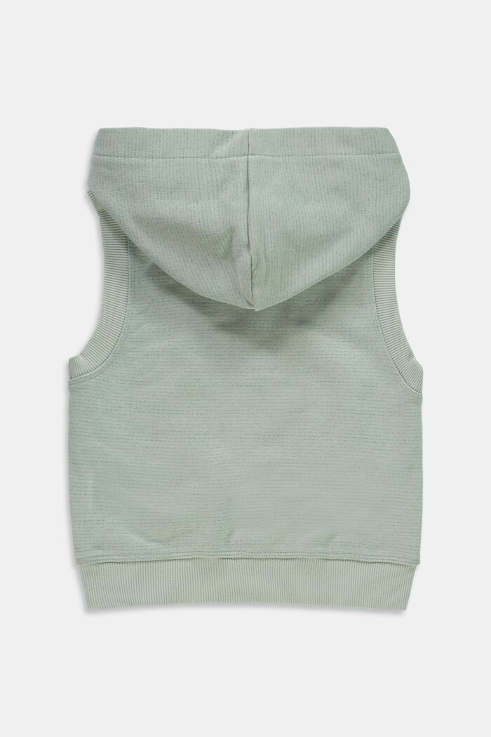 Sleeveless hoodie, 100% cotton, LIGHT AQUA GREEN, detail image number 1