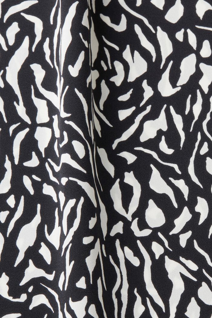 Crepe blouse with all-over pattern, BLACK, detail image number 4