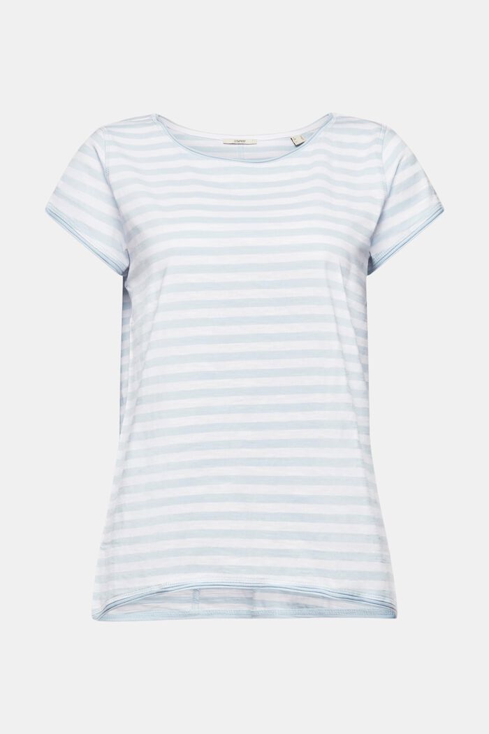 Striped roll edge t-shirt, NEW PASTEL BLUE, detail image number 7