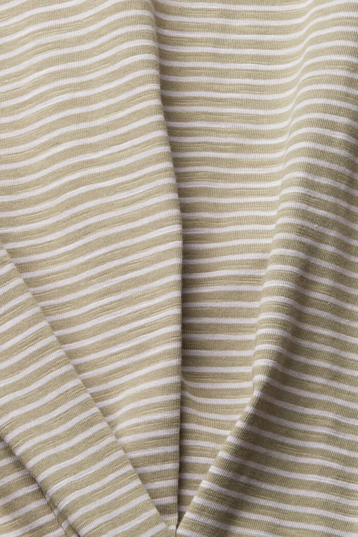Long sleeve top with a striped pattern, PALE KHAKI, detail image number 1
