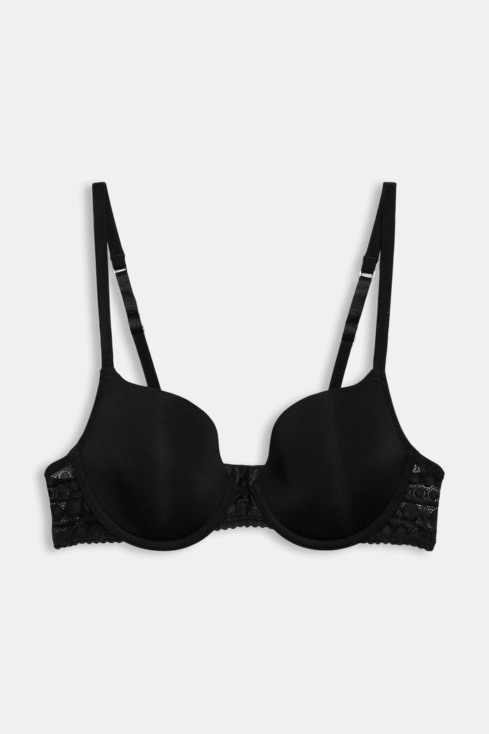 Padded underwire bra with geometric lace