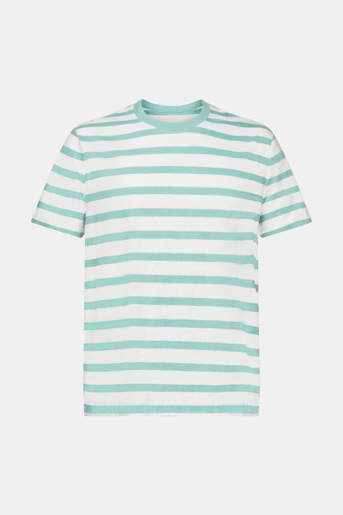 Cotton-Linen Crewneck T-Shirt, DUSTY GREEN, detail image number 5