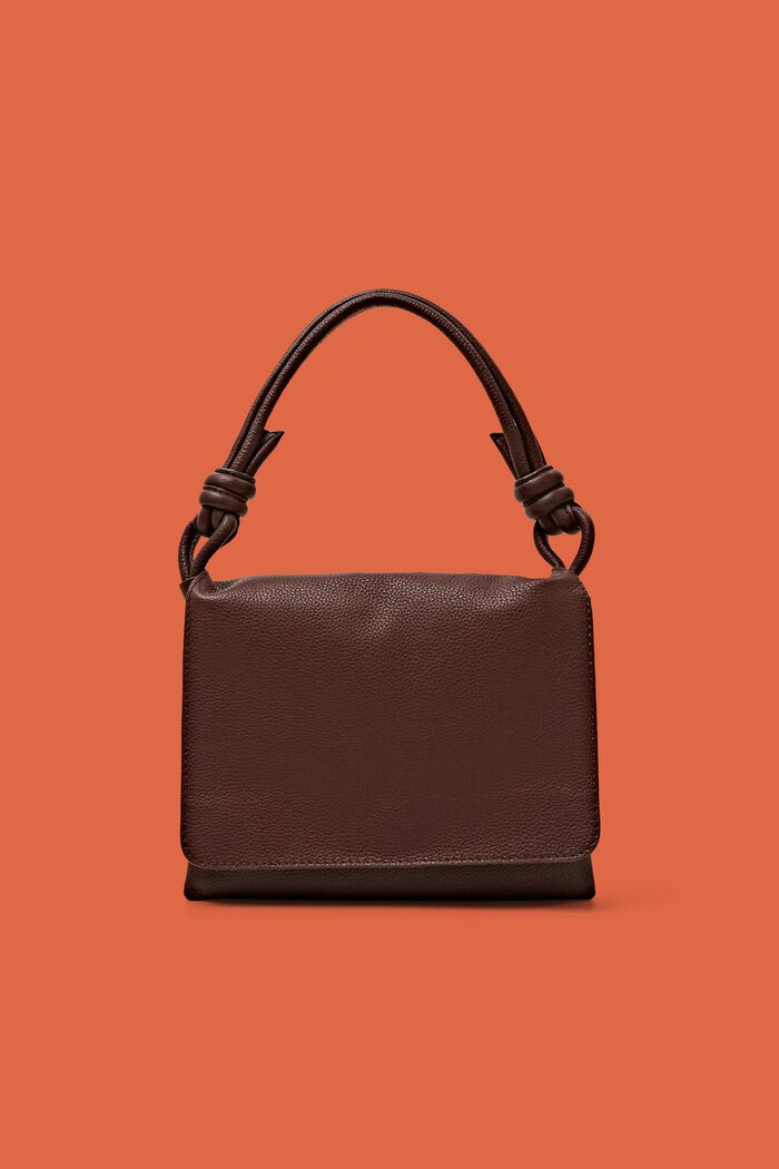 Small Leather Flap Bag, BROWN, detail image number 0