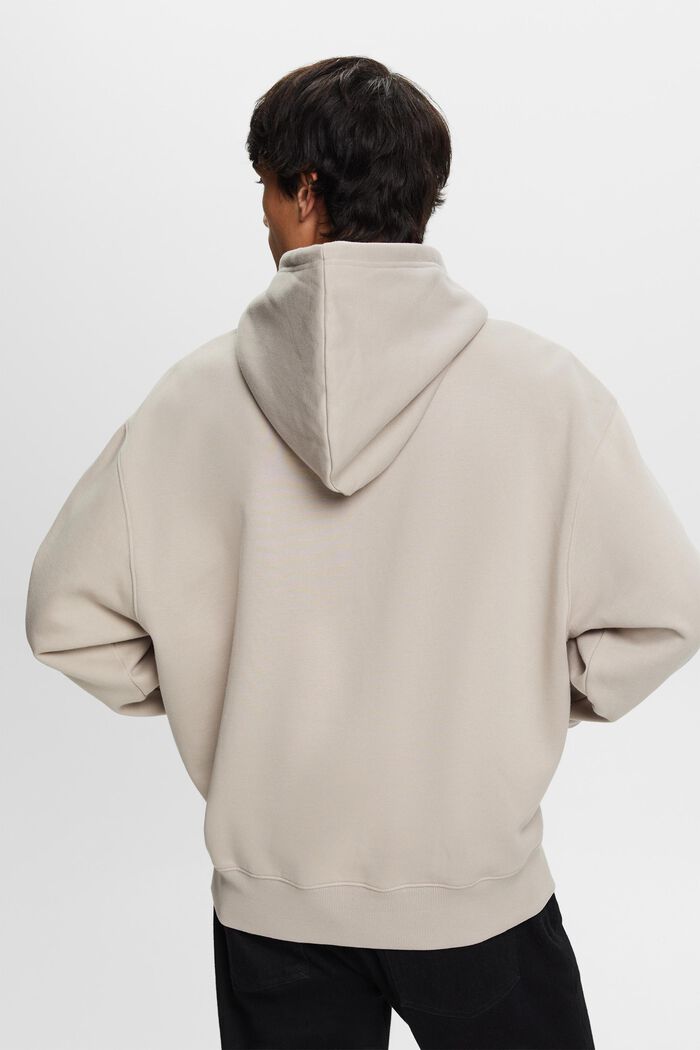 Sweatshirt hoodie with logo stitching, PASTEL GREY, detail image number 3