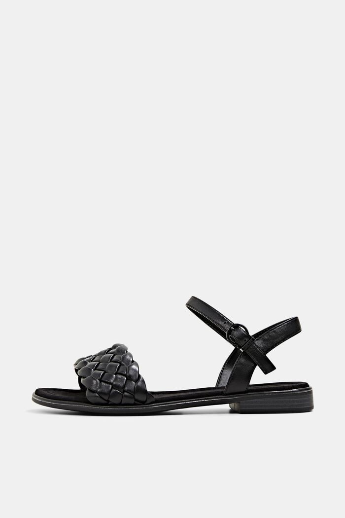 Sandals with braided straps, BLACK, detail image number 0