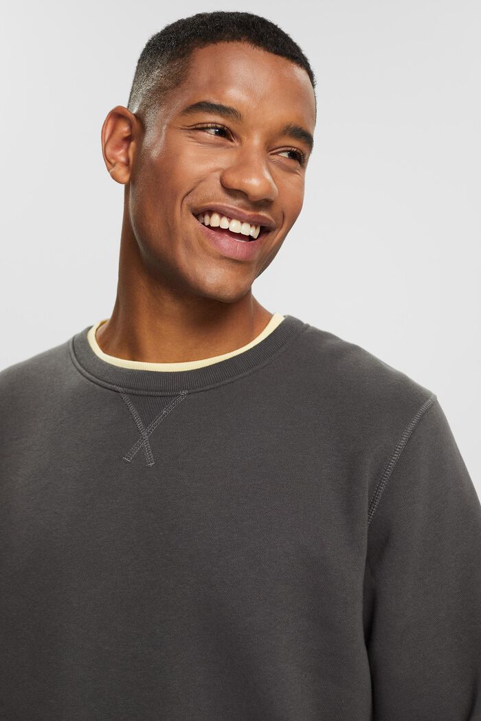 Plain regular fit sweatshirt, BLACK, detail image number 0