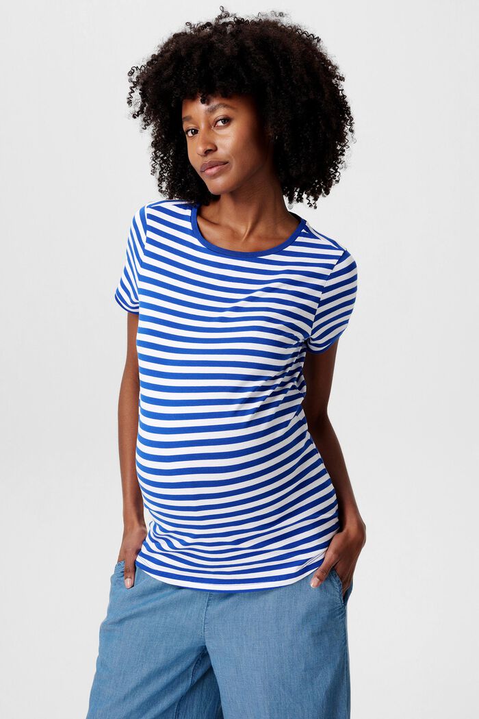 MATERNITY Striped T-Shirt, ELECTRIC BLUE, detail image number 0