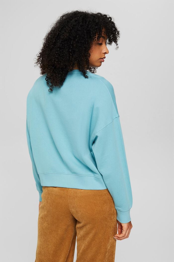 Sweatshirt with dropped shoulders, LIGHT AQUA GREEN, detail image number 3