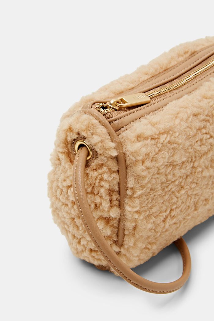 Small Teddy Fur Crossbody Bag, SAND, detail image number 1