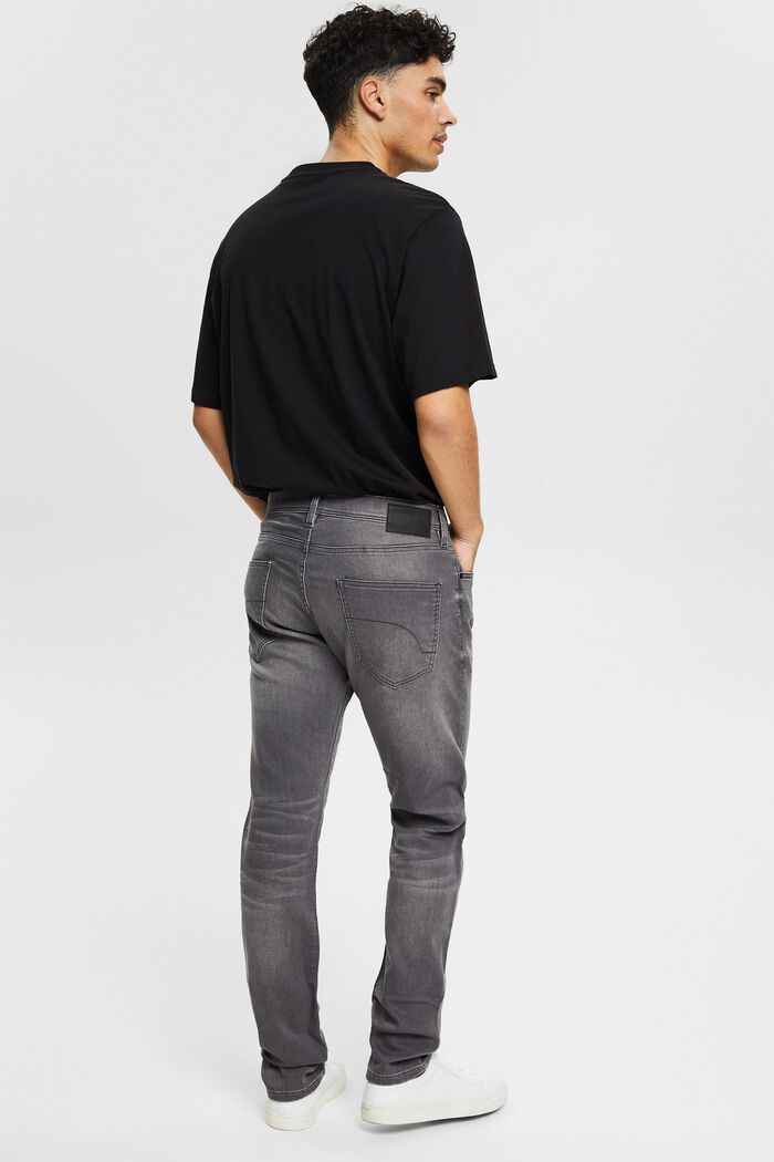 Jogger jeans in blended cotton, GREY MEDIUM WASHED, detail image number 1