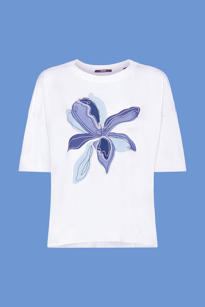 Oversized t-shirt with print, TENCEL™, WHITE, detail image number 8