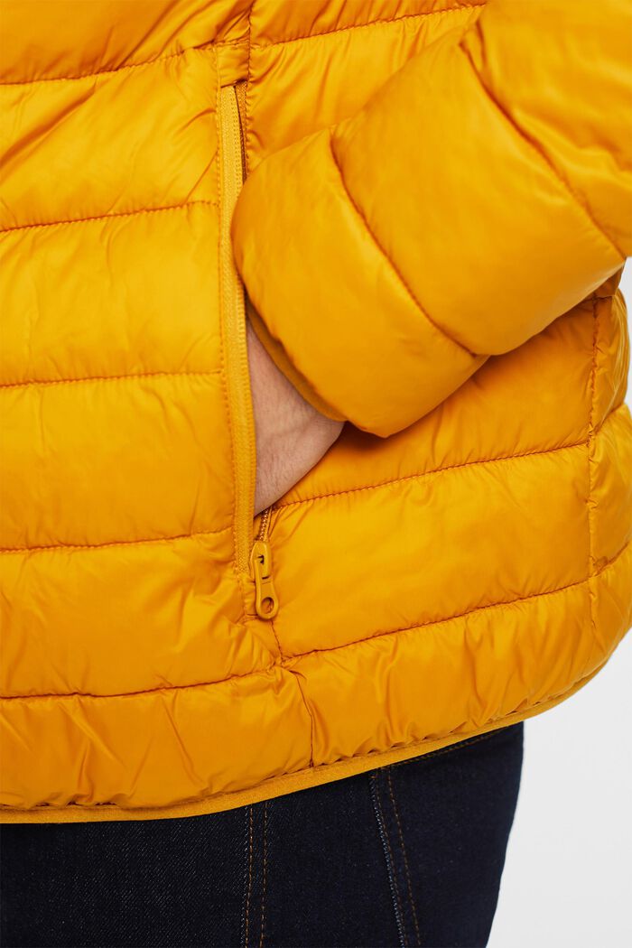 Quilted jacket with high neck, AMBER YELLOW, detail image number 2