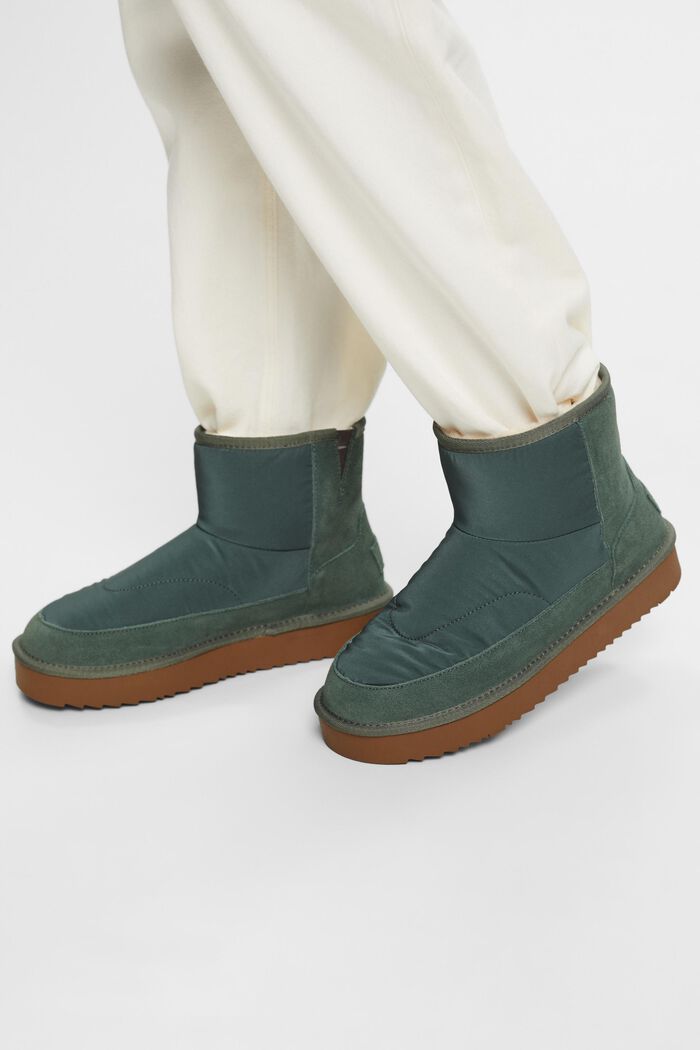 Faux Fur Lined Boots, EMERALD GREEN, detail image number 1