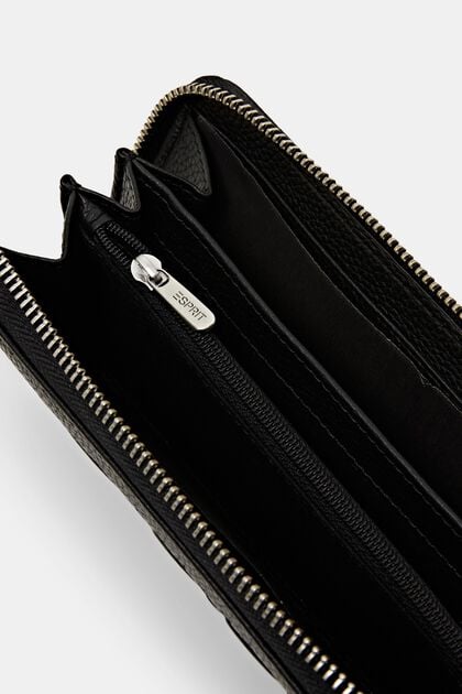 Logo Leather Zip Around Wallet