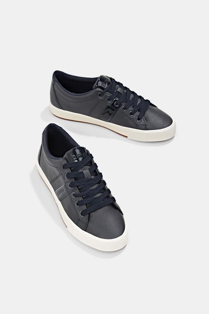 Material mix trainers in faux leather, NAVY, detail image number 6