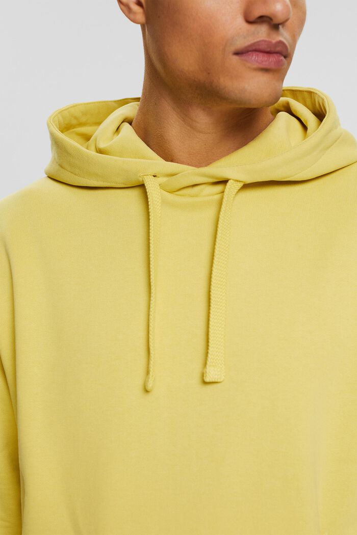 Hooded sweatshirt in blended cotton with TENCEL™, LIME YELLOW, detail image number 2