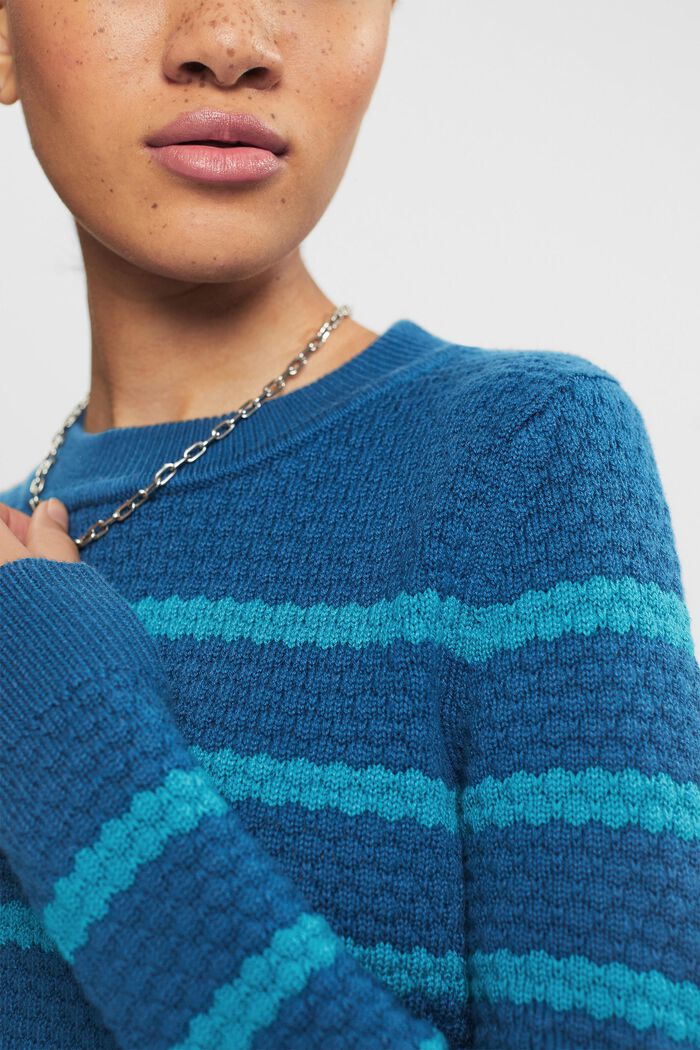 Textured knit jumper, PETROL BLUE, detail image number 0