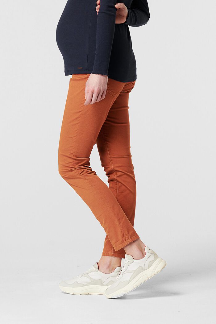 Stretch trousers with an over-bump waistband, RUST, detail image number 3
