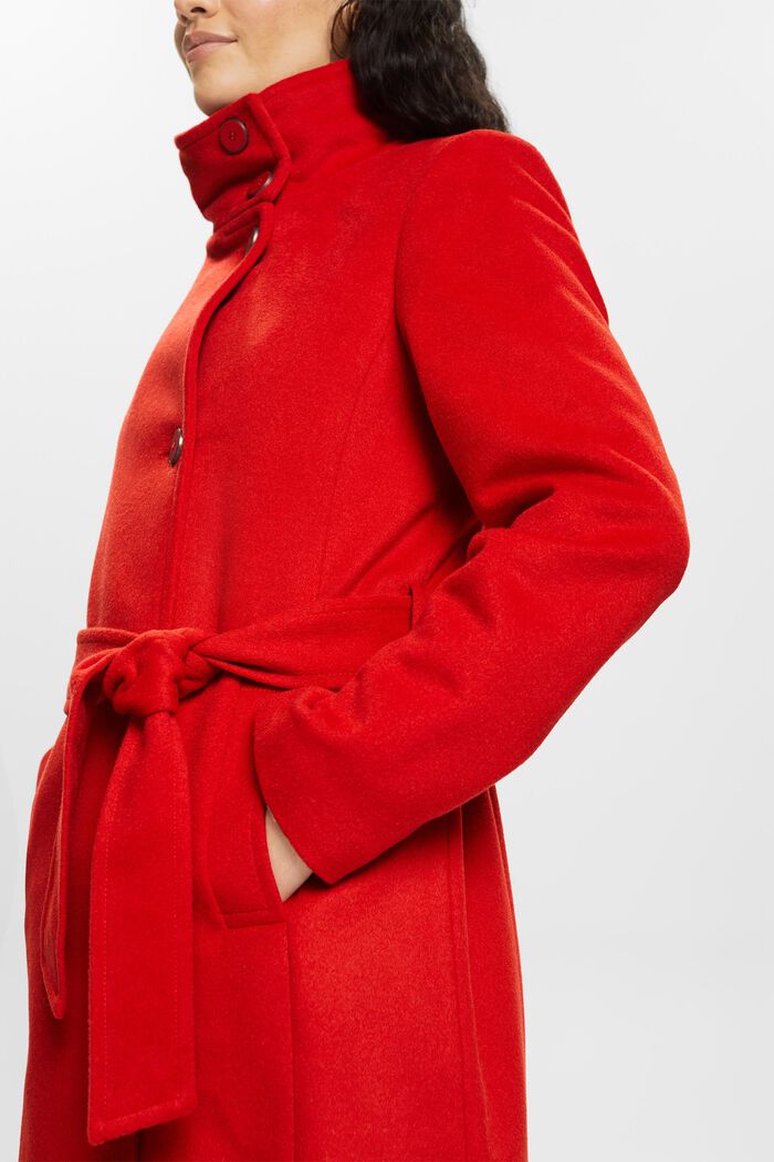 Recycled: wool blend coat with cashmere, RED, detail image number 1