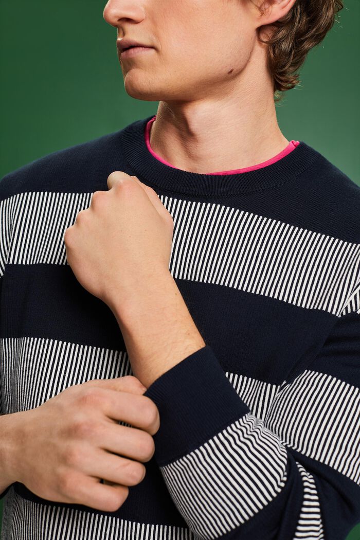 Striped Rib-Knit Sweater, NAVY, detail image number 3