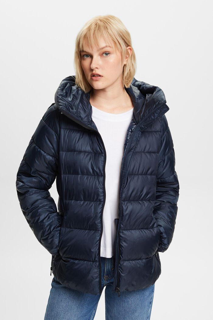 Hooded Puffer Jacket, NAVY, detail image number 0
