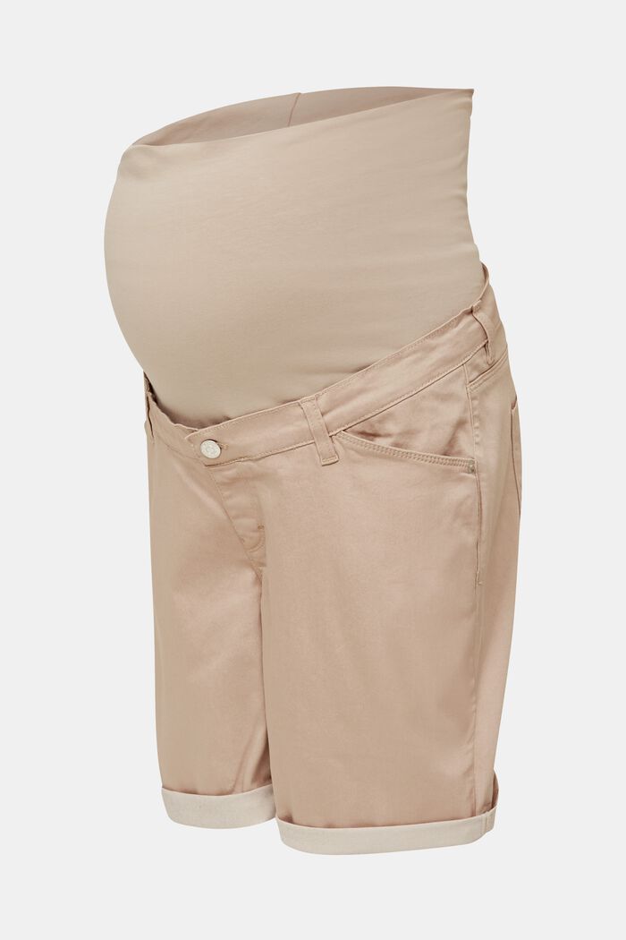 Stretch shorts with an over-bump waistband, BEIGE, detail image number 0