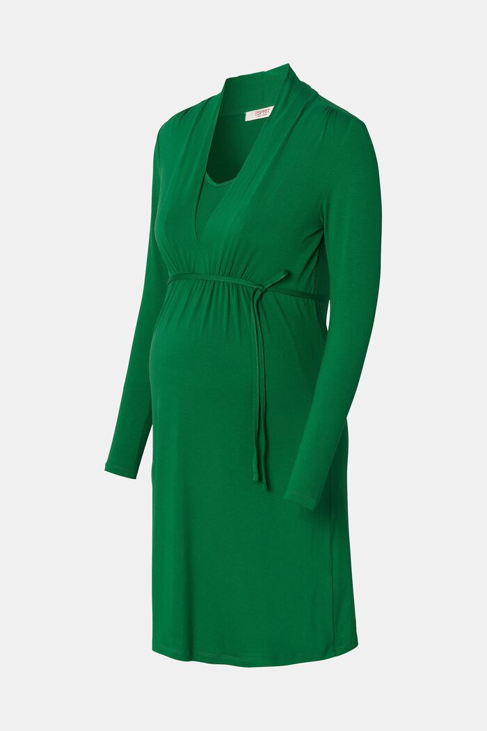 MATERNITY V-Neck Midi Dress, EVERGREEN, detail image number 4
