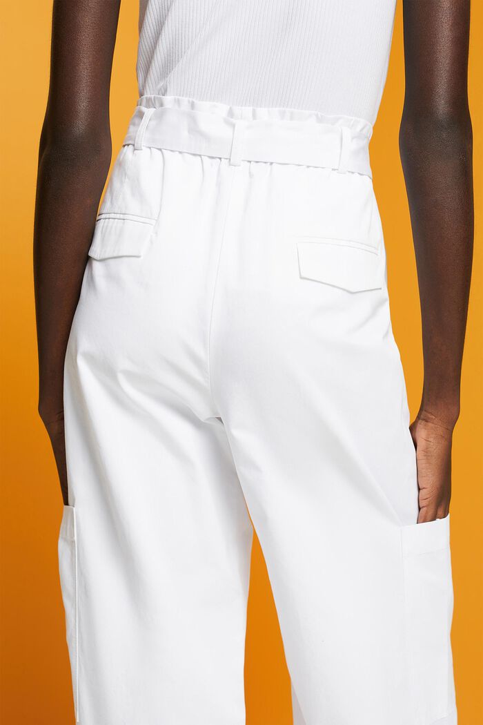 Wide leg cargo trousers, WHITE, detail image number 4