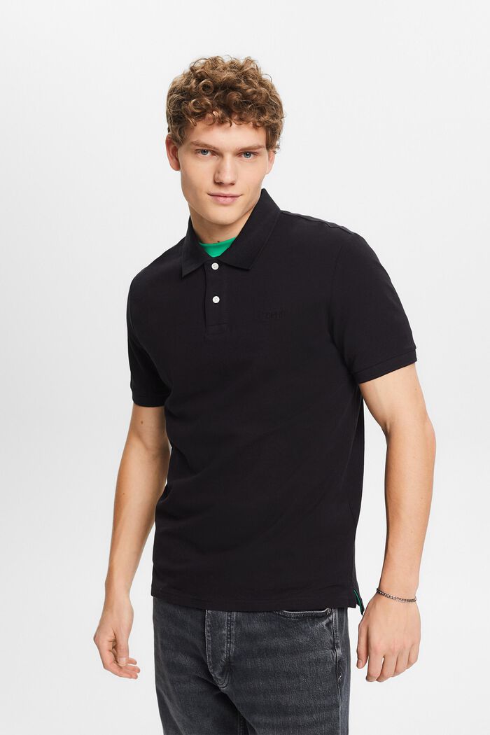 Piqué Polo Shirt, BLACK, detail image number 0