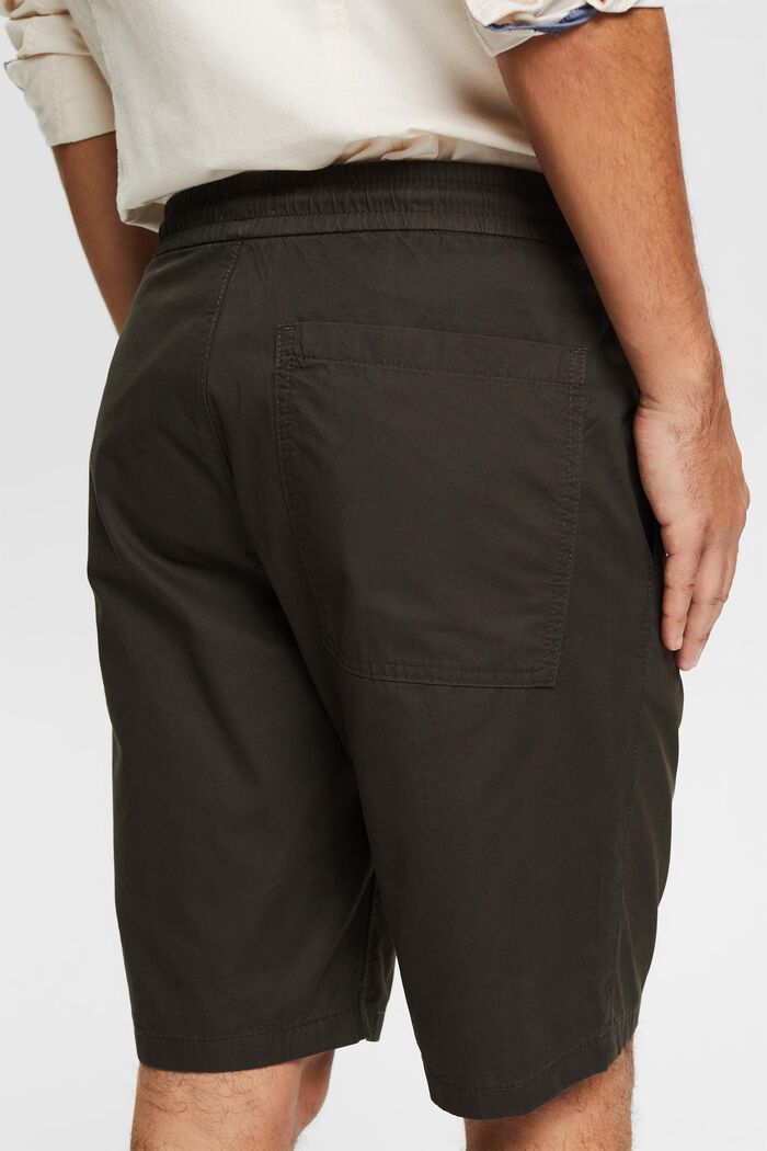 Shorts with an elasticated waistband, 100% cotton, ANTHRACITE, detail image number 2